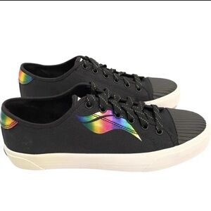 NEW Keds Black Crew Kick Holo Rainbow Wave Lace Up Platform Sneakers